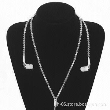Metal zipper MP3 earphone with microphone